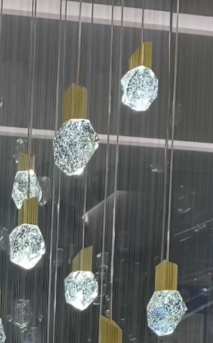 Lámpara de araña de cristal creativa de lujo, luz moderna Extra grande, para escaleras de edificios de 2 pisos/dúplex