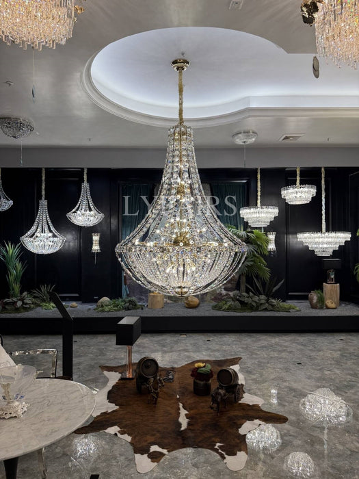 Nuovo lampadario di cristallo extra large, lussuoso ed elegante, per soggiorno/scala/foyer/villa/sala duplex