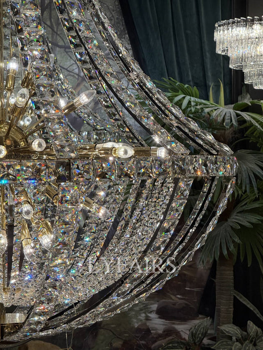 Nuovo lampadario di cristallo extra large, lussuoso ed elegante, per soggiorno/scala/foyer/villa/sala duplex
