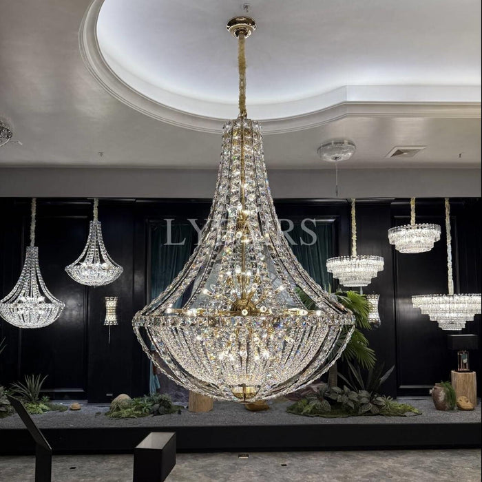 Nuovo lampadario di cristallo extra large, lussuoso ed elegante, per soggiorno/scala/foyer/villa/sala duplex