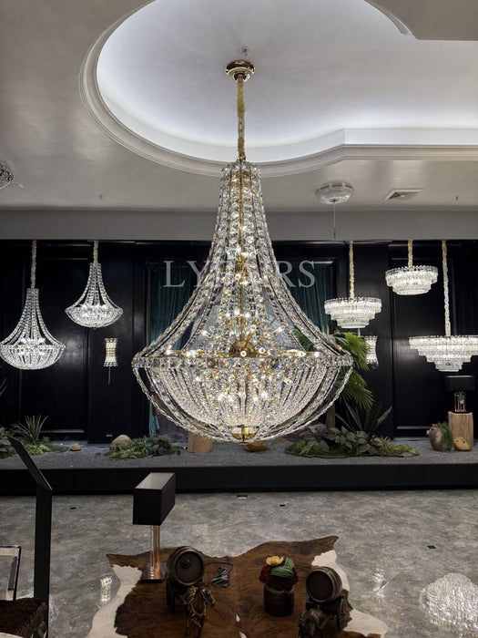 Nuovo lampadario di cristallo extra large, lussuoso ed elegante, per soggiorno/scala/foyer/villa/sala duplex