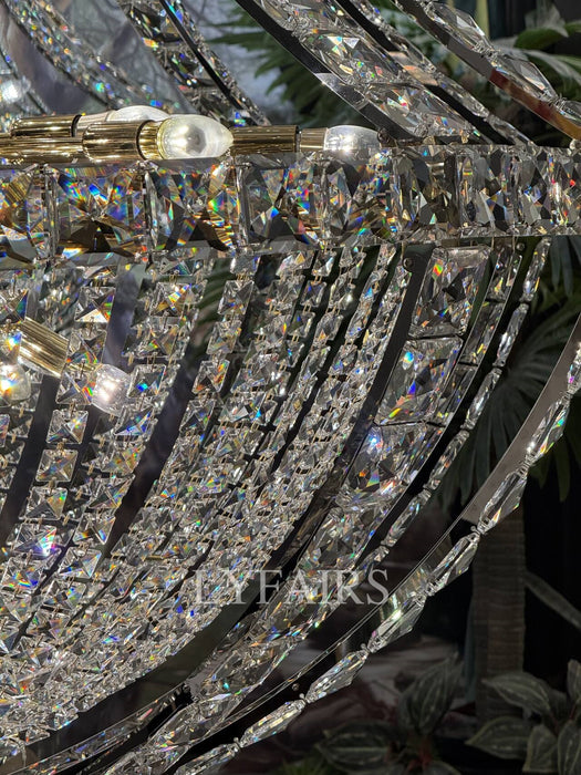 Nuovo lampadario di cristallo extra large, lussuoso ed elegante, per soggiorno/scala/foyer/villa/sala duplex