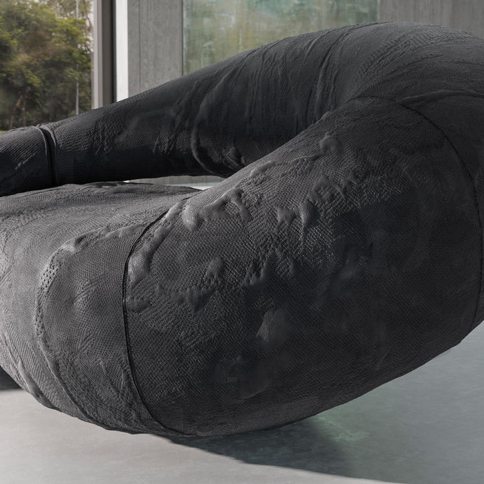 Italian  Irregular Black Boa Sofa