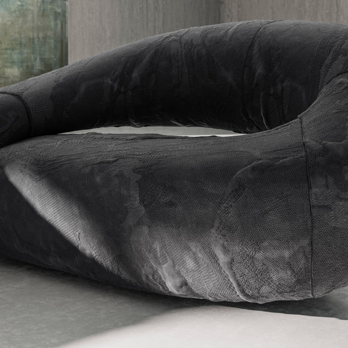 Italian  Irregular Black Boa Sofa