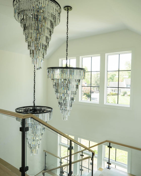 Extra Large Spiral Crystal Chandelier Multi Tiered Round Ceiling Light Restoration Hardware Helix  Elk Home Palatial