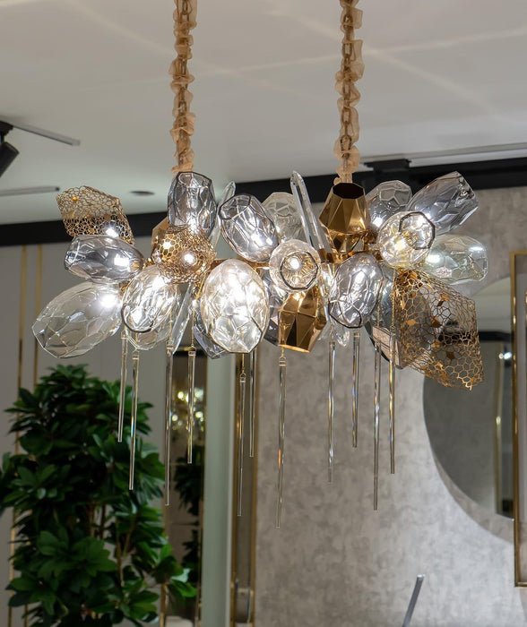 Lámpara de araña moderna con forma de copa de vino, lámpara italiana de lujo para Ding/sala de estar/dúplex/Villa/restaurante