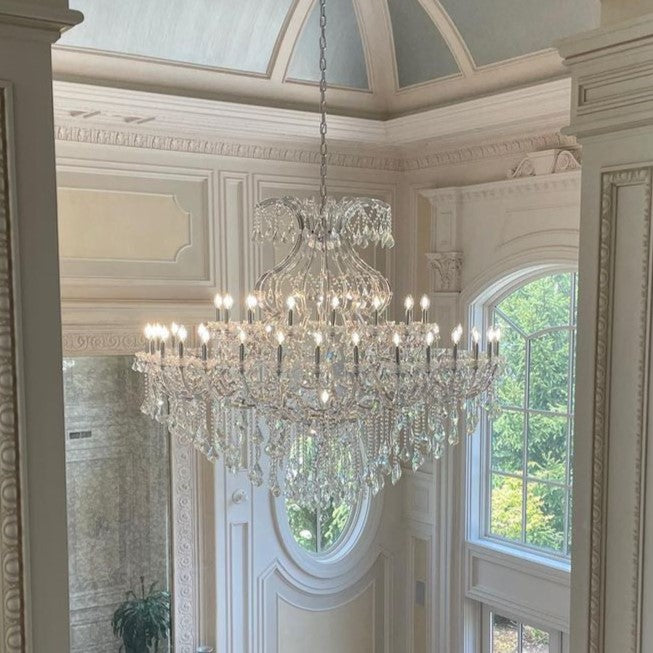 Lámpara de araña de cristal clásica tradicional para escalera/vestíbulo/villa/sala de estar de techo alto