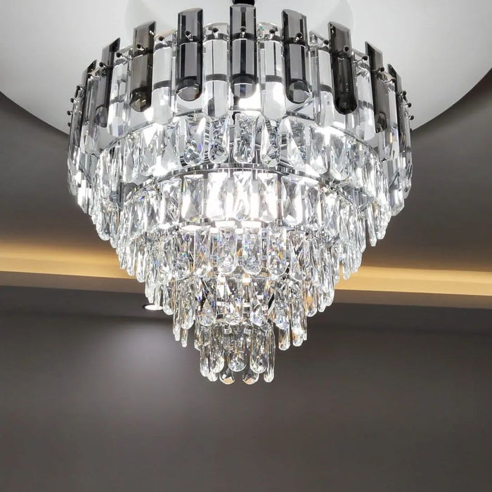 Lámpara de araña de cristal de lujo ligera para sala de estar/dormitorio 