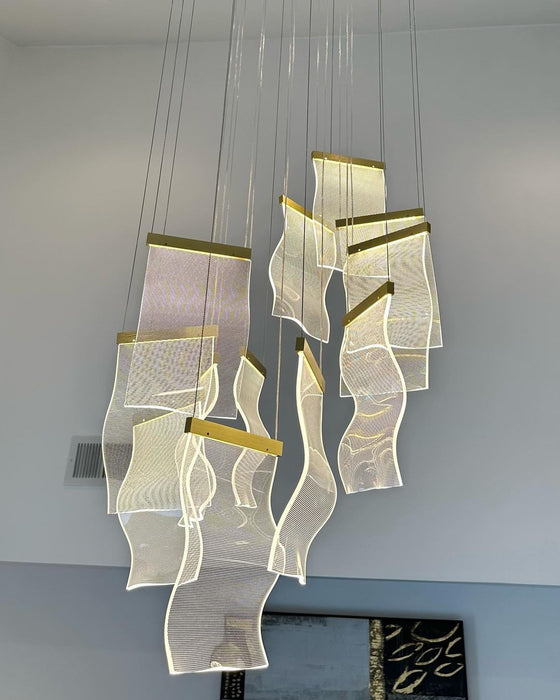 Extra Large  Modern Acrylic Chandelier For Staircase / Foyer Villa Hall Ceiling