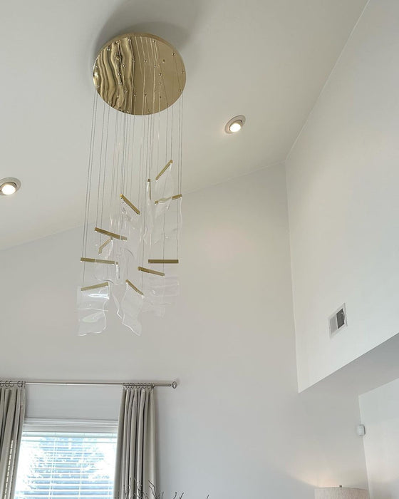 Lampadario moderno in acrilico extra large per soffitto di scale/foyer villa 