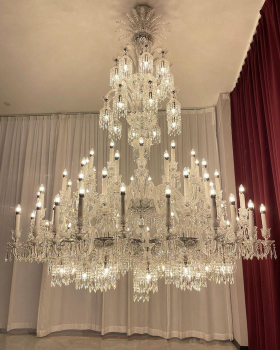 Candelabro grande de lujo con múltiples velas, accesorio de iluminación de techo de cristal islámico para decoración de sala de estar/pasillo