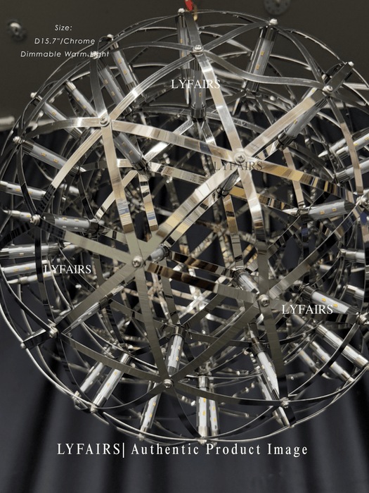 Round Starry Sky Chandelier Light Fire Ball Ceiling Lighting for Living Room/Cottage/High-ceiling