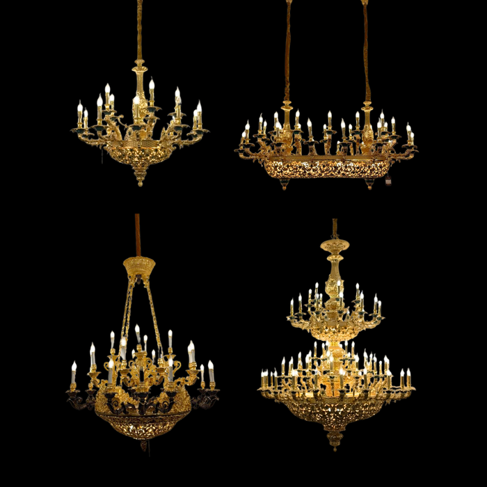 Royal Versailles Malachite Inlay Gilded Brass Candles Chandelier for Grand Foyers/Villas/Mansion/Staircases