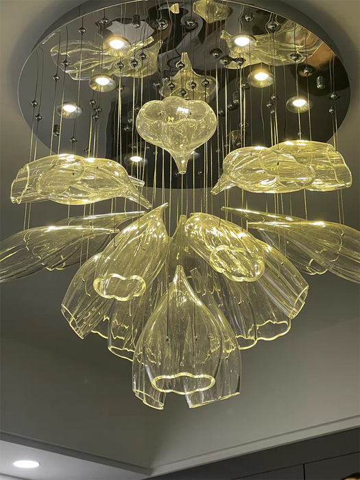 Light Luxury Art Design Petal-like Glass Chandeliers