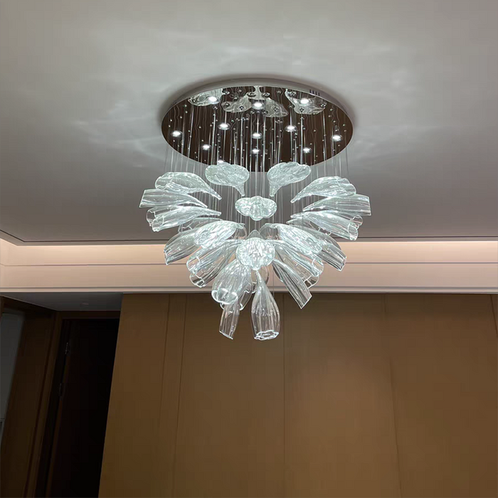 Light Luxury Art Design Petal-like Glass Chandeliers