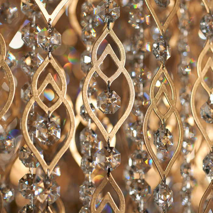 Lampadario di cristallo a cascata di piume dorate a più livelli di lusso per villa/scala/foyer/soggiorno