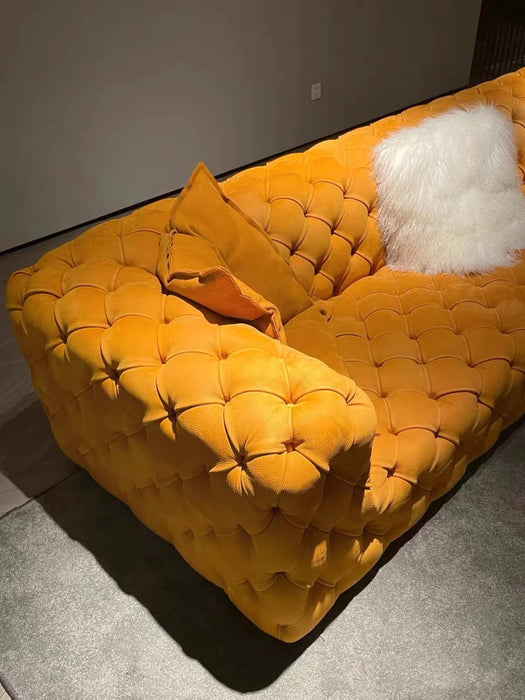 Luxury Leather Tufted Sofa
