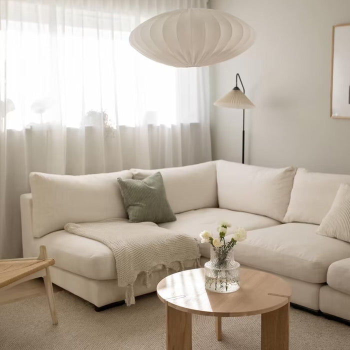 Simple Wabi-sabi Marshmallow Left/Right-Arm Seat Sectional Fabric Sofa