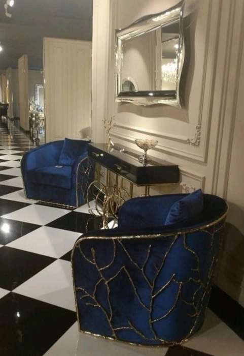 Sofá de ramas de latón artesanal de lujo para sala de estar de villa