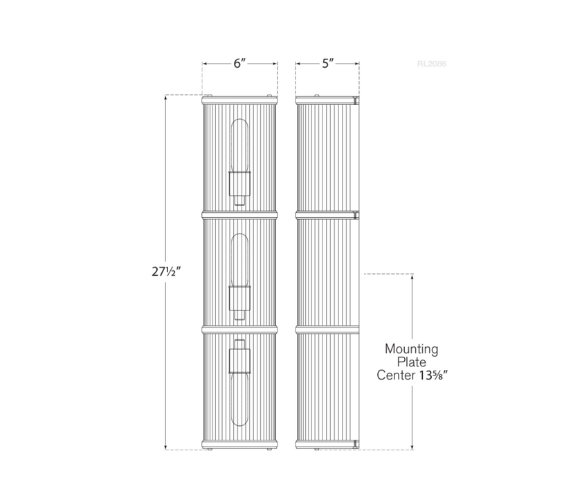 Modern 1/2/3-tier Glass Rods Wall Lamp