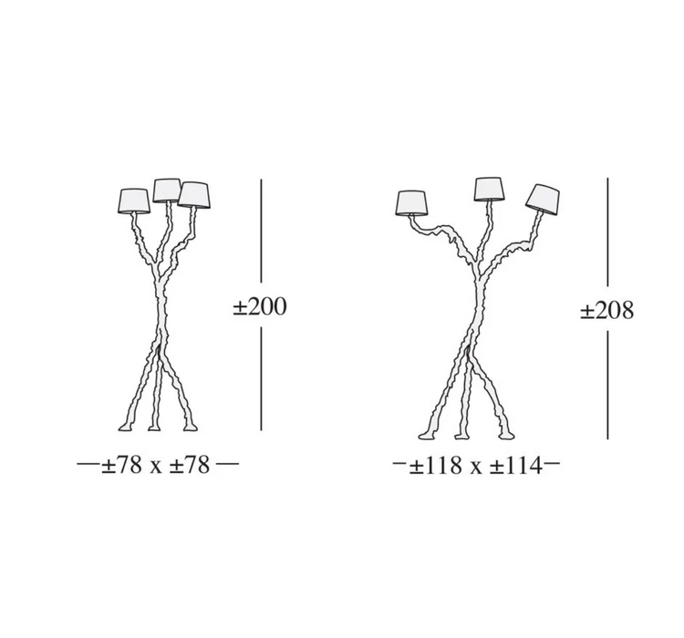 Irregular Brass Branches Floor Lamp