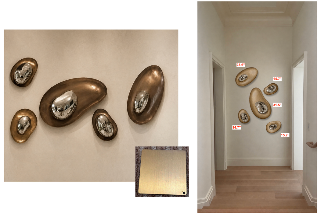 Decoración de Pared con Espejo Irregular en Forma de Piedra