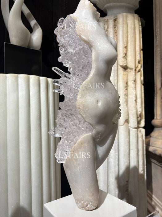 Escultura de Torso Femenino Clásico Belleza Fragmentada para Mesa