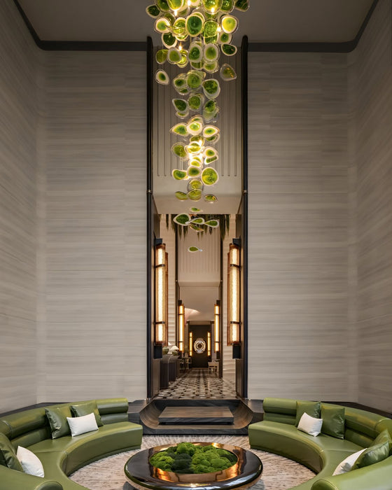 Modern Artistic Floating Colorful Chips Glass Chandelier