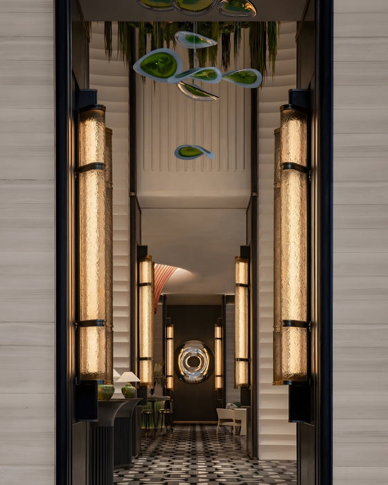 Modern Artistic Floating Colorful Chips Glass Chandelier