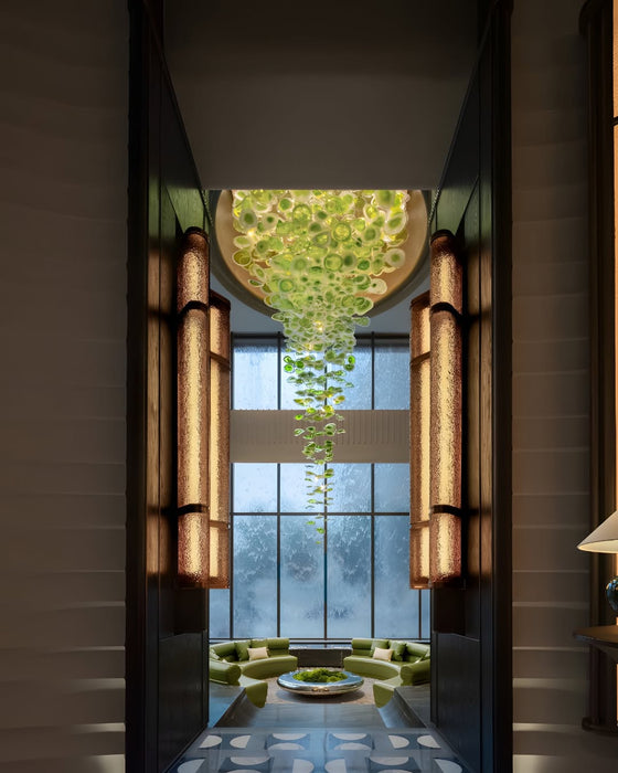 Modern Artistic Floating Colorful Chips Glass Chandelier