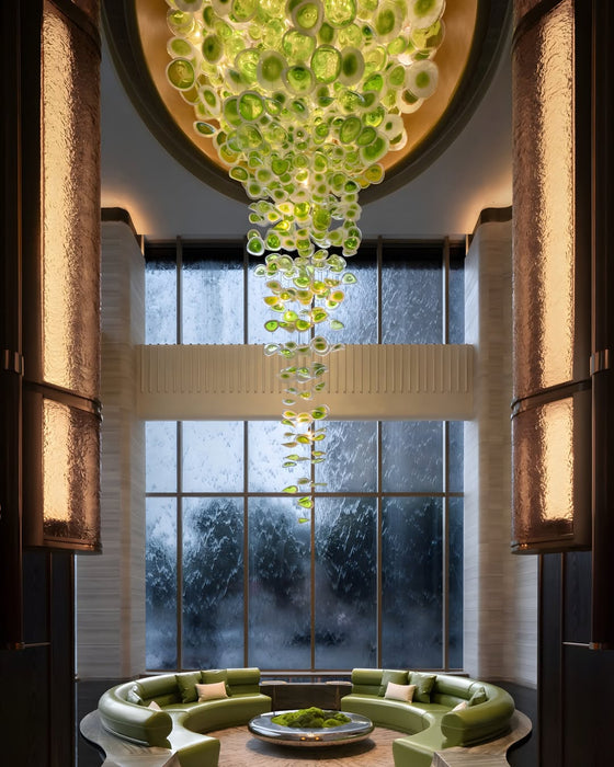 Modern Artistic Floating Colorful Chips Glass Chandelier
