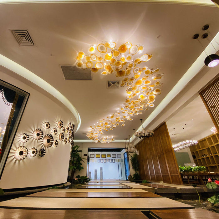 Modern Artistic Floating Colorful Chips Glass Chandelier