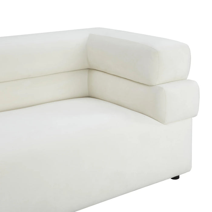 Cozy Cream Velvet Straight Sofa