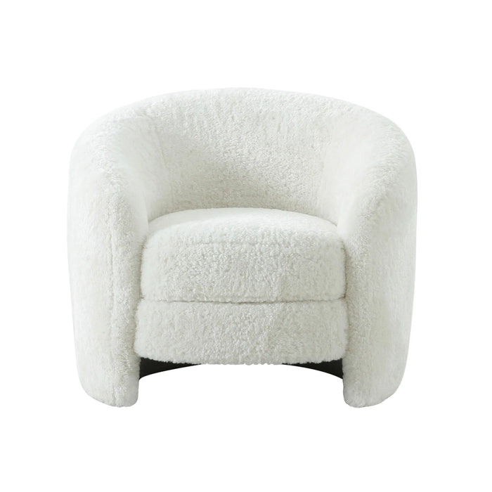 Shearling Armchair in Wgite Color