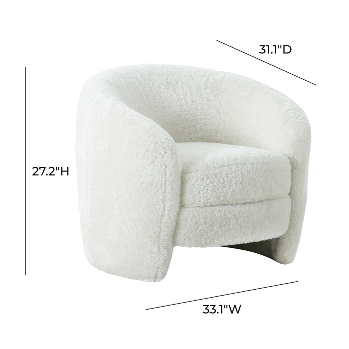 Shearling Armchair in Wgite Color