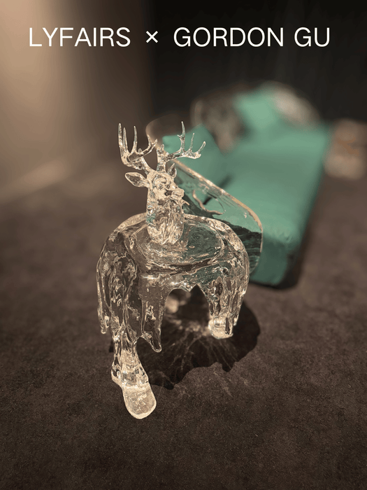 LYFAIRS x GORDON GU Transparent Crystal Deer Sculpture
