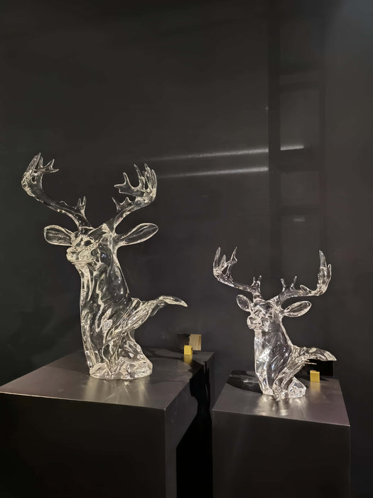 LYFAIRS x GORDON GU Transparent Crystal Deer Sculpture Table Decor