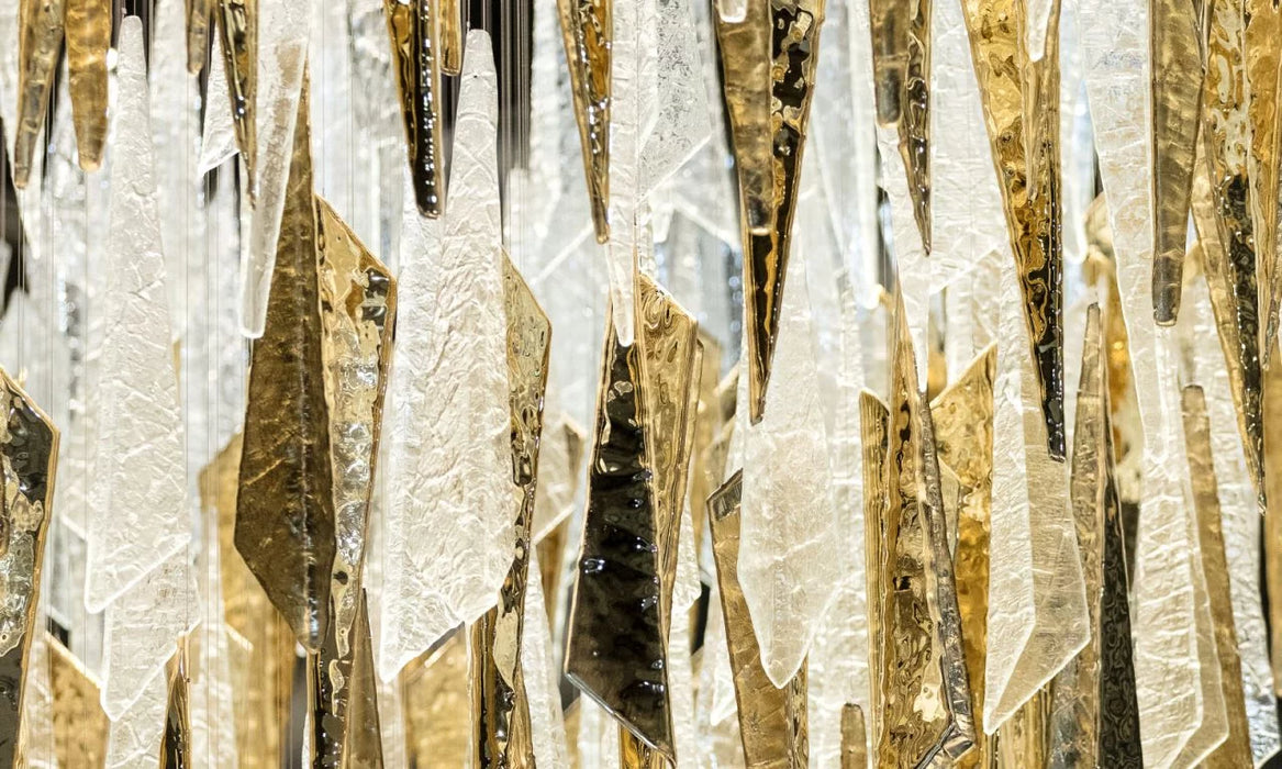 Lampadario galleggiante in vetro ghiacciolo creativo di lusso per soggiorno/villa