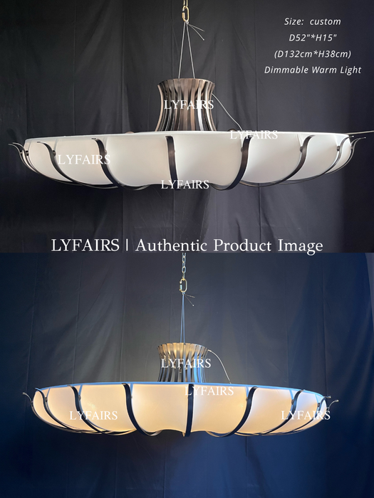 Vintage Round Fabric Ceiling Light for Living Room/Bedroom/Dining Room