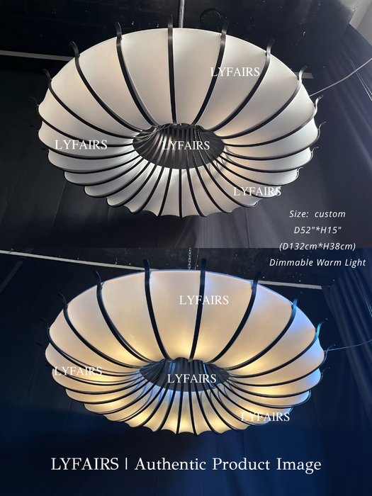 Vintage Round Fabric Ceiling Light for Living Room/Bedroom/Dining Room