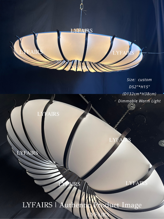 Vintage Round Fabric Ceiling Light for Living Room/Bedroom/Dining Room