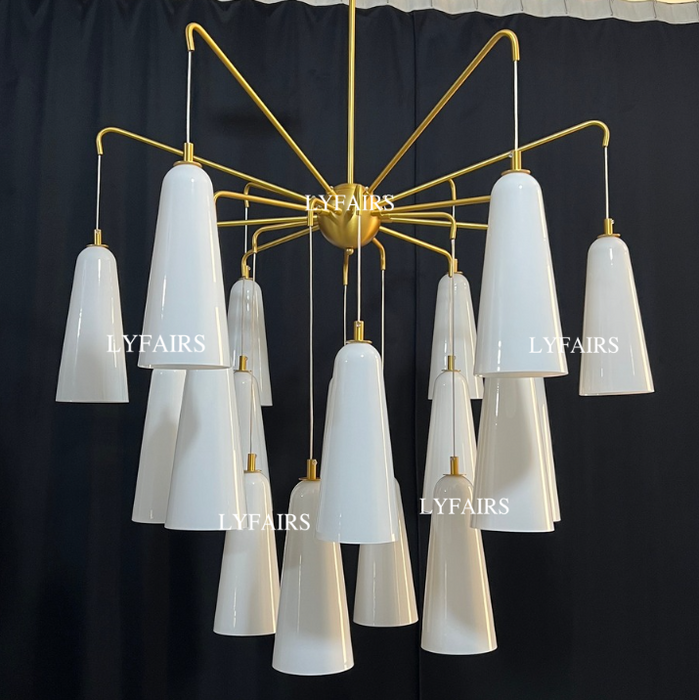 Vintage Blossom Cone Lampshade Chandelier for Living/Dining Room/Kitchen Island