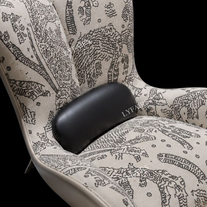 Vintage Tiger Print Curved Leisure Sofa Chair