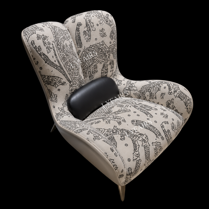 Vintage Tiger Print Curved Leisure Sofa Chair