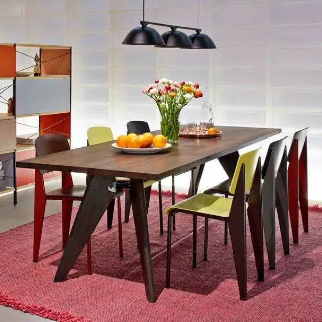 Rectangular Oak Dining/Office Table With Wedge-shaped Legs