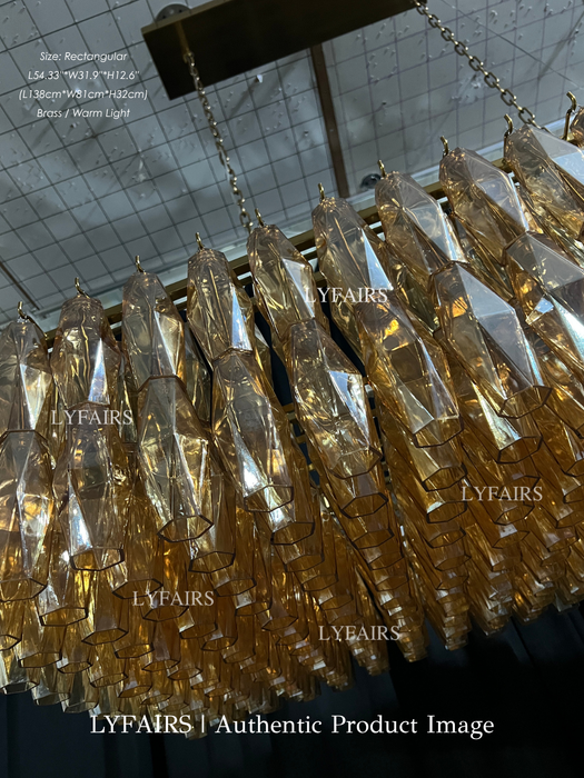 Modern Round/Rectangular/Funnel Smoke Glass Chandelier for Low-ceiling