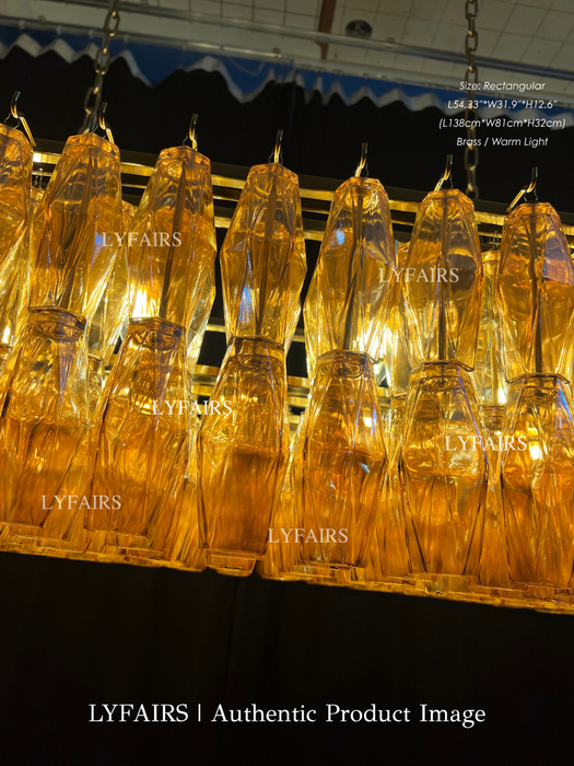 Modern Round/Rectangular/Funnel Smoke Glass Chandelier for Low-ceiling