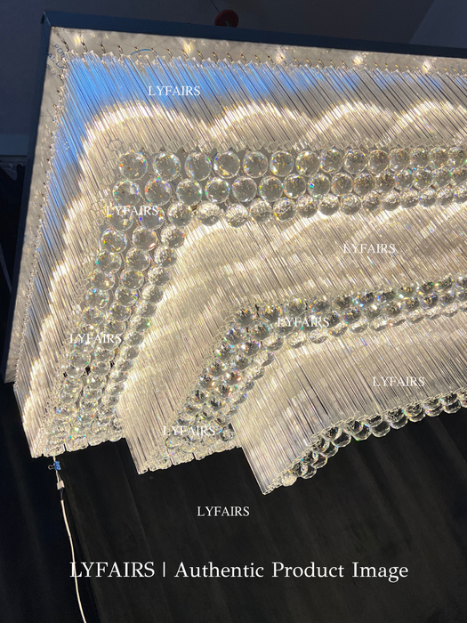Modern 3-tier Flush Mounted Round Crystal Chandelier