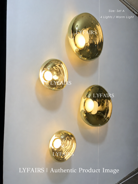 Modern Luxury Metallic Mirrored Irregular Lava Wall Sconce