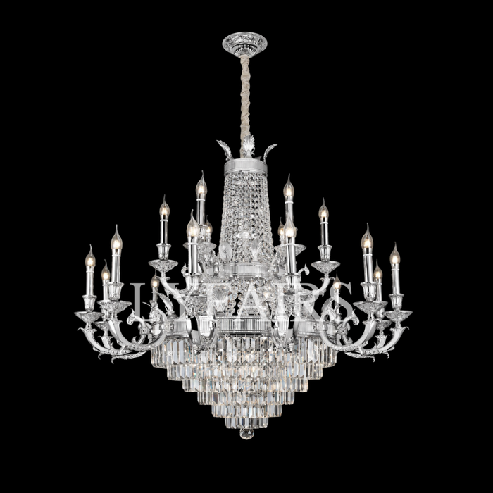 Baroque Revival Multi-tiered Crystal Chandelier